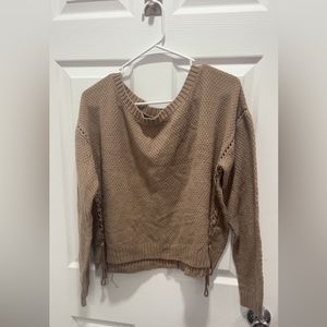 Waffle knit sweater